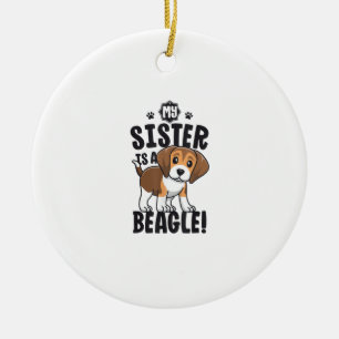 Décoration En Céramique Ma Soeur Est Une Chemise Beagle Enfants Beagle Che
