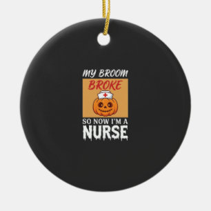 Décoration En Céramique Ma Sorcière Broom a C cassé Nurse Halloween