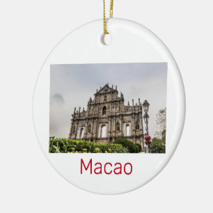 Décoration En Céramique Macao Ruin de l'Eglise St Paul's Souvenir de Chine