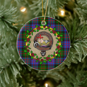 Décoration En Céramique MacDonald Badge & Tartan Noël personnalisé