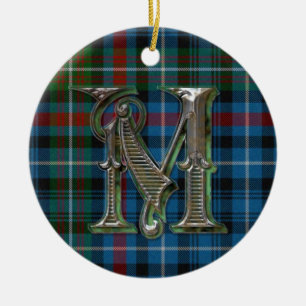 Décoration En Céramique MacDonald Plaid Monogram ornament