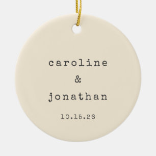 Décoration En Céramique Machine à écrire Retro Cream Photo de mariage pers