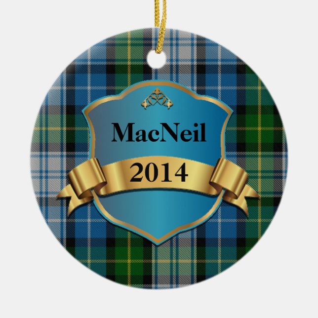 Décoration En Céramique MacNeil Tartan Plaid Custom ornament (Devant)