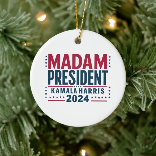 Décoration En Céramique Madame la Présidente Kamala Harris 2024 Vote Democ (Arbre)
