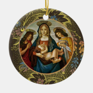 Décoration En Céramique Madone à l'Enfant de Botticelli