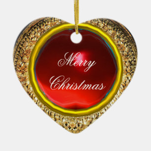 Décoration En Céramique Madonna de la grenade/du coeur rouge de pierre