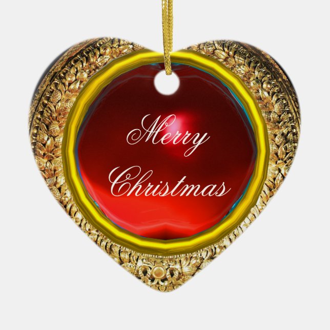 Décoration En Céramique Madonna du Magnificat / Ruby Gemstone Heart (Devant)