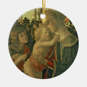Décoration En Céramique Madonna et enfant avec St John le baptiste (huile