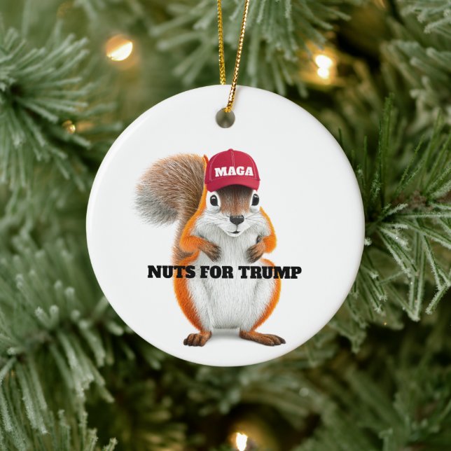Décoration En Céramique MAGA Peanut the Squirrel Nuts for Trump (Arbre)