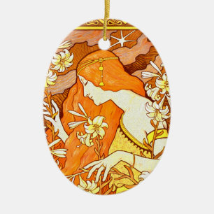 Décoration En Céramique Magazine poster vintage Art Nouveau Femme