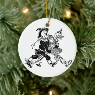 Décoration En Céramique Magicien vintage d'Oz Dorothy dormant avec des pav