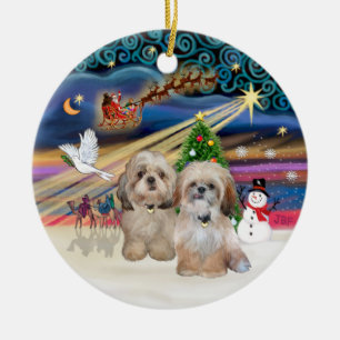 Décoration En Céramique Magie de Noël - Chih Tzu (DEUX - P+Y)