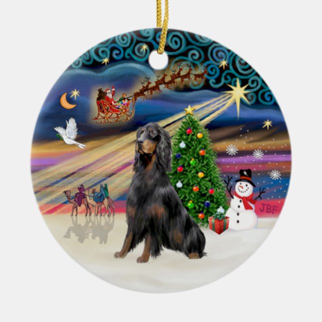 Décoration En Céramique Magie de Noël - Gordon Setter (Devant)