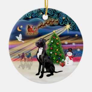 Décoration En Céramique Magie de Noël - Grande Danse (noir-naturel)