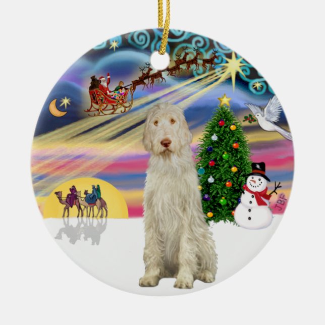 Décoration En Céramique Magie de Noël - Spinone Italiano 11 (Devant)