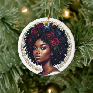 Décoration En Céramique Magie des femmes noires Afro Diva Vaisselle de fêt