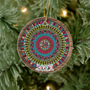 Décoration En Céramique Magnifique Mandala Chakras Nom Personnalisé Messag