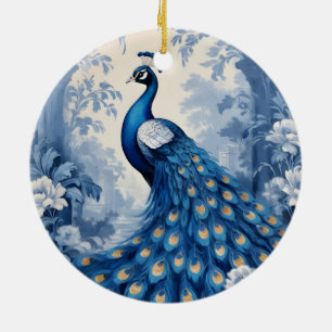 Décoration En Céramique Magnifique paon bleu