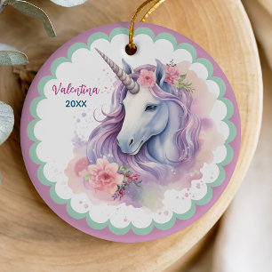 Décoration En Céramique Magnifique unicorne rose rose fille gardienne de v