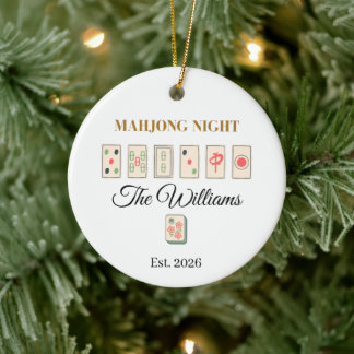 Décoration En Céramique Mahjong personnalisé de Noël