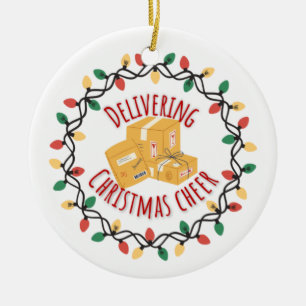 Décoration En Céramique Mail Carrier Mailman UPS FedEx Noël