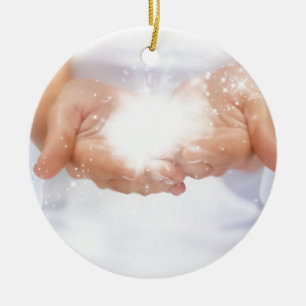 Décoration En Céramique main de guérison d'énergie blanche reiki guéris