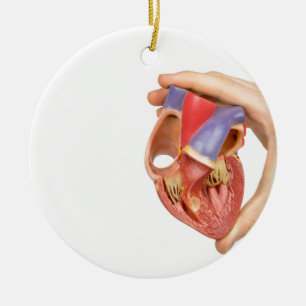 Décoration En Céramique Main tenant le coeur humain ouvert de modèle sur