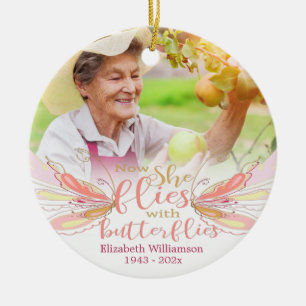Décoration En Céramique Maintenant, elle vole avec des papillons Photo Mem