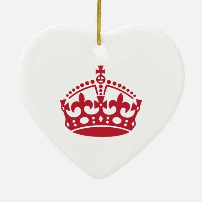 Décoration En Céramique Maintenez calme la couronne de victoire rouge (Dos)