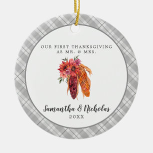 Décoration En Céramique Maison de ferme rustique   Premier Thanksgiving M.