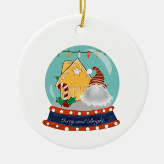 Décoration En Céramique Maison en pain d'épices de Noël avec Santa dans un