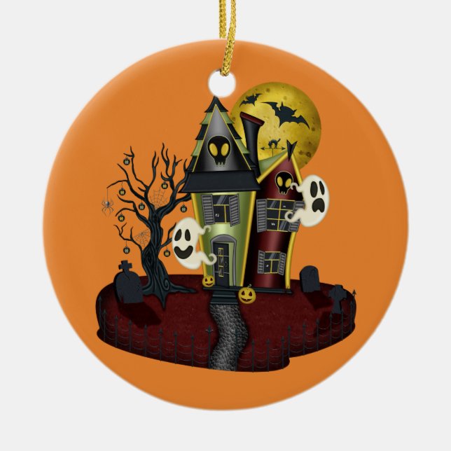 Décoration En Céramique Maison hantée d'Halloween (Devant)