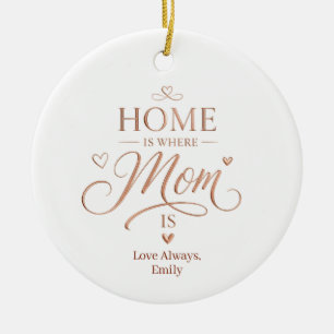 Décoration En Céramique Maison personnalisée est où maman est Rose Gold Ty