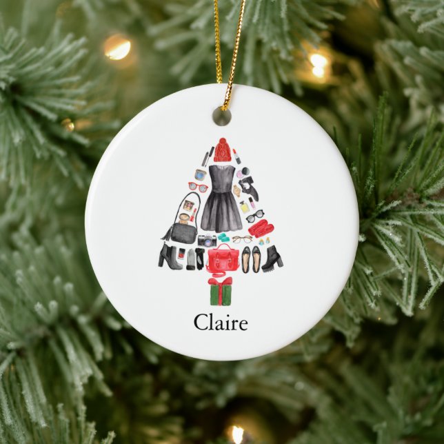 Décoration En Céramique Makeup Fashionista tendance Nom de la fille person (Arbre)