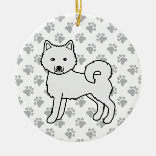 Décoration En Céramique Malamute d'Alaska blanc Chien de dessin animé mign