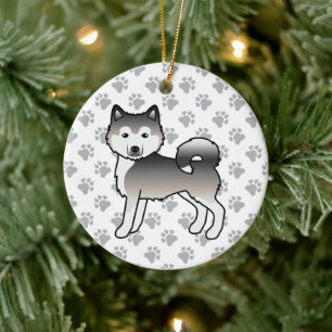 Décoration En Céramique Malamute d'Alaska gris Chien de dessin animé migno
