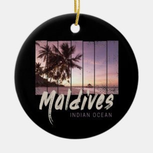 Décoration En Céramique Maldives Indian Ocean vintage sunset