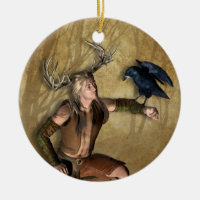Mâle et Raven personnalisés autour de l'ornement