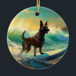Décoration En Céramique Malinoi Beach Surf Peinture belge<br><div class="desc">Plongez dans le monde ludique de l'aventure canine avec cette peinture captivante. Un chien en ébullition se rend aux vagues, chevauchant habilement le surf sur une plage baisée par le soleil. L'oeuvre d'art vibrante capte magnifiquement l'essence de l'excitation au bord de la plage tandis que le chien court sans crainte...</div>