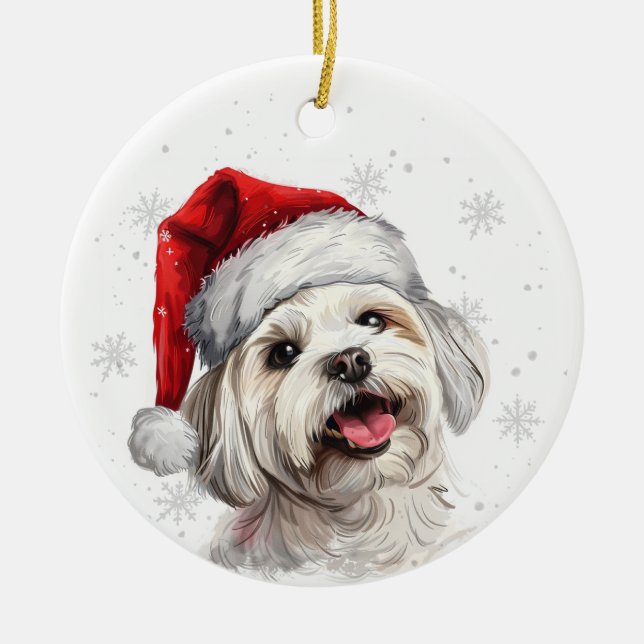 Décoration En Céramique Maltese Dog Christmas Personalized (Devant)