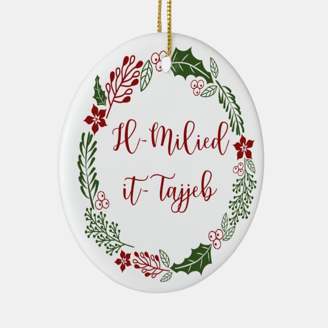 Décoration En Céramique Maltese Merry Christmas Wreath Il-Milied it-tajjeb (Droite)