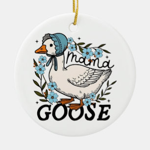 Décoration En Céramique Mama Goose Silly Goose Fête des Mères