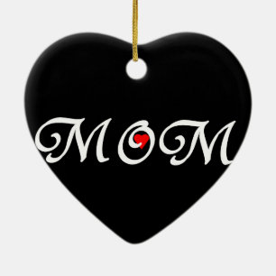 Décoration En Céramique Maman au coeur rouge