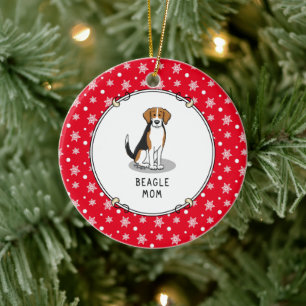Décoration En Céramique Maman beagle (tri couleur 3) Mignonne de chien Mèr