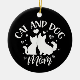 Décoration En Céramique Maman de chat et de chien Fille amoureuse Chiens C