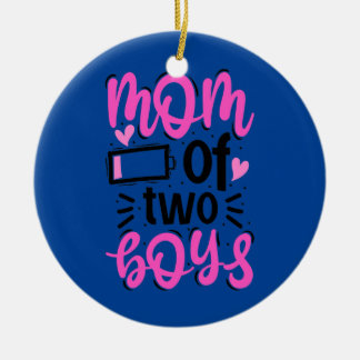 Décoration En Céramique Maman de deux garçons Mère de deux Maman de 2