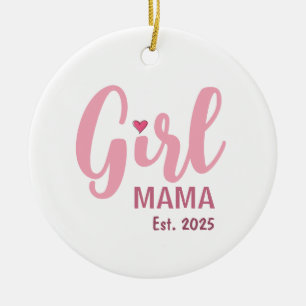 Décoration En Céramique Maman de fille Ét. 2025 Cadeau de nouvelle maman