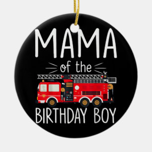 Décoration En Céramique Maman du garçon d'anniversaire Camion d'incendie p