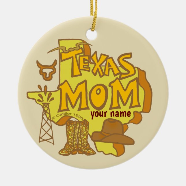 Décoration En Céramique Maman du Texas  (Devant)