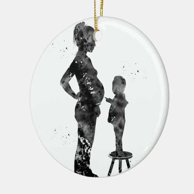 Décoration En Céramique Maman enceinte avec son fils (Gauche)